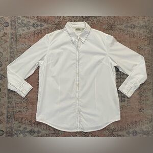 St. John’s Bag White Neutral 90s Preppy Coastal Grandma Button Down Shirt Large
